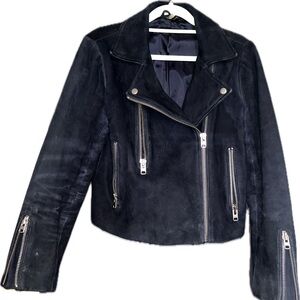 Topshop Suede Biker Jacket